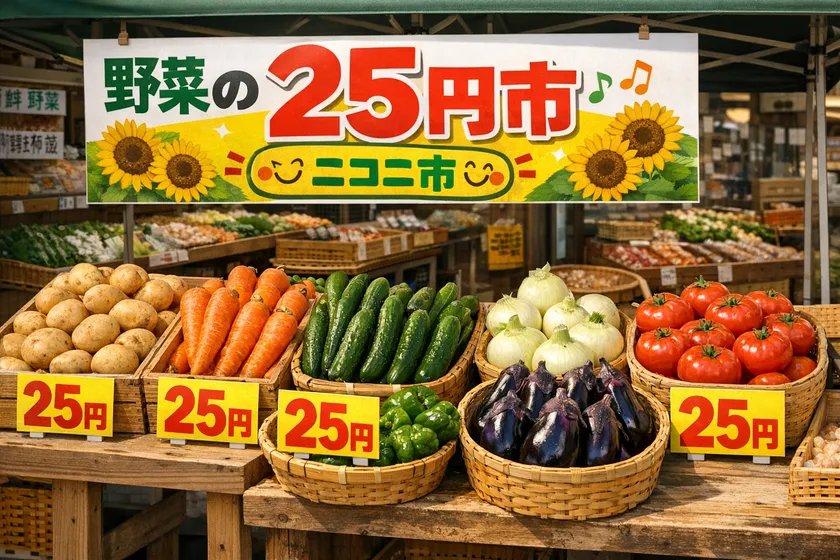 ■産物ニコニコ市開催！野菜が高騰の今だからうれしい！